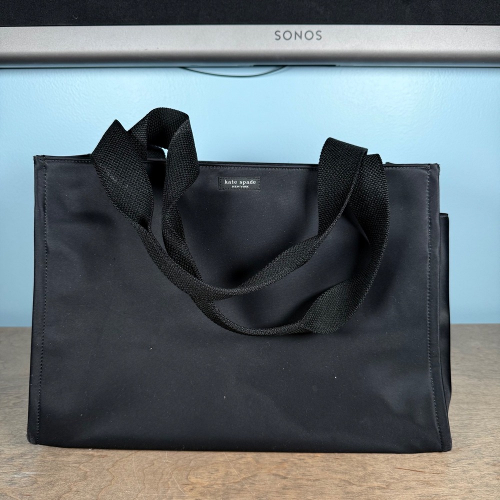 Kate Spade Diaper Bag Tote Large Black Nylon Business Vintage Y2K Classic Travel